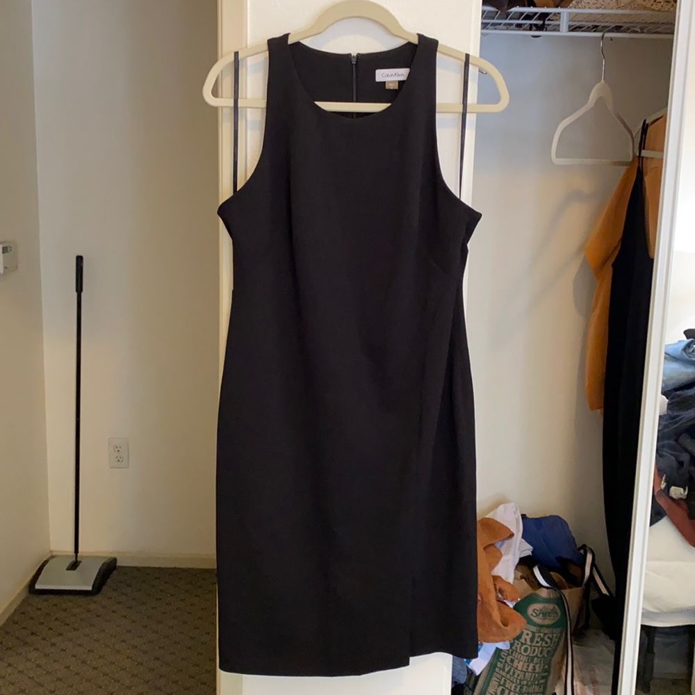 Calvin Klein racerback knee-length black dress